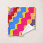 Retro farbenfrohe schiefer Muster Badhandtuch Set (Waschlappen)