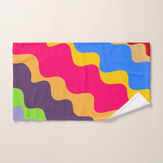 Retro farbenfrohe schiefer Muster Badhandtuch Set (Handtuch)