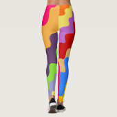 Retro farbenfrohe schiefer Muster Leggings (Rückseite)