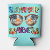 Retro farbenfrohe Sommervibes Dosenkühler (Vorderseite)