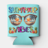 Retro farbenfrohe Sommervibes Dosenkühler (Rückseite)