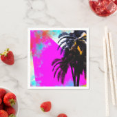 Retro farbenfrohe Sommerzeit Beach Party Palmen Serviette (Beispiel)