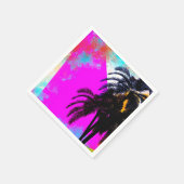 Retro farbenfrohe Sommerzeit Beach Party Palmen Serviette (Ecke)