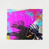 Retro farbenfrohe Sommerzeit Beach Party Palmen Wandteppich (Vorderseite (Horizontal))