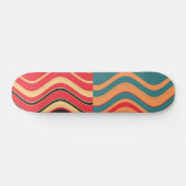 Retro Farbenfrohe Streifen Decorative Art 3 Skateboard (Horizontal)