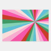 Retro farbenfrohe Streifen, Muster & Schriftart We Geschenkpapier Set (Vorderseite)