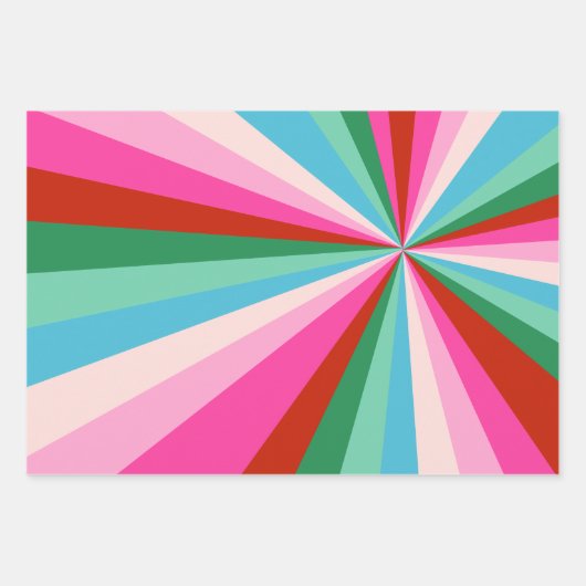 Retro farbenfrohe Streifen, Muster & Schriftart We Geschenkpapier Set (Vorderseite)