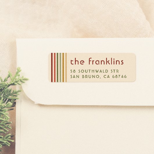 Retro farbenfrohe Streifen Spaß Familienname und A