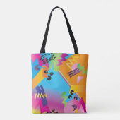 Retro farbenfrohe Tasche Einkaufstasche (Rückseite)