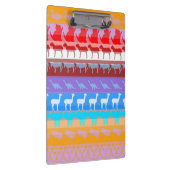 Retro farbenfrohe Tiere Moderne Streifen Muster #2 Klemmbrett (Rechts)