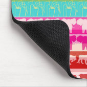 Retro farbenfrohe Tiere Moderne Streifen Muster #4 Mousepad (Ecke)