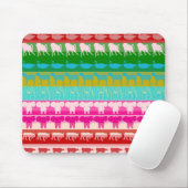 Retro farbenfrohe Tiere Moderne Streifen Muster #4 Mousepad (Mit Mouse)