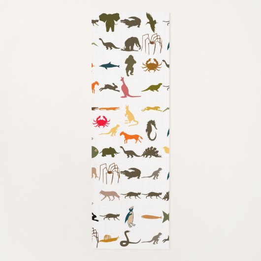 Retro farbenfrohe Tiere Yogamatte (Vorderseite)