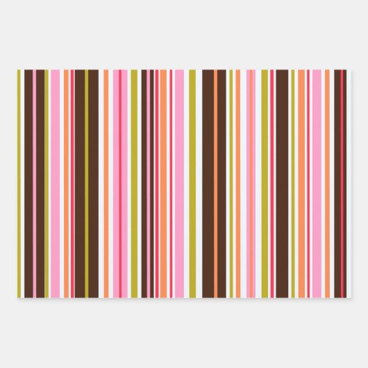 Retro Farbenfrohe trendige Mixed-Muster mit rosa Geschenkpapier Set (Vorderseite 2)