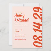 Retro farbenfrohe und kühne Hochzeit Einladung (Vorderseite)