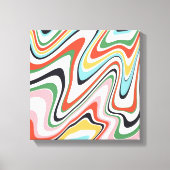 Retro farbenfrohe Wavy Lines Modernes Design Leinwanddruck (Vorderseite)