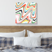 Retro farbenfrohe Wavy Lines Modernes Design Leinwanddruck (Insitu (Schlafzimmer))