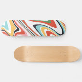 Retro farbenfrohe Wavy Lines Modernes Design Skateboard (Horizontal)