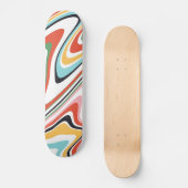 Retro farbenfrohe Wavy Lines Modernes Design Skateboard (Vorderseite)
