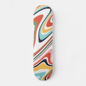 Retro farbenfrohe Wavy Lines Modernes Design Skateboard (Vorderseite)