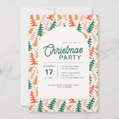 Retro farbenfrohe Weihnachtsbaum-Party Einladung (Vorderseite)