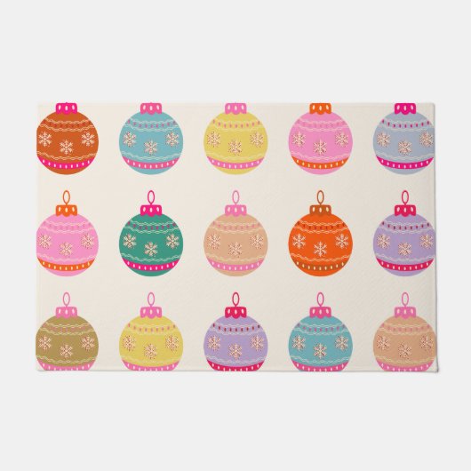 Retro farbenfrohe Weihnachtsbaumchen Fußmatte (Vorderseite)