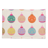 Retro farbenfrohe Weihnachtsbaumchen Kissenbezug (Rückseite)