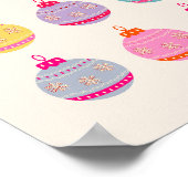 Retro farbenfrohe Weihnachtsbaumchen Poster (Ecke)