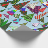 Retro farbenfrohe Weihnachtsbäume Geschenkpapier (Ecke)