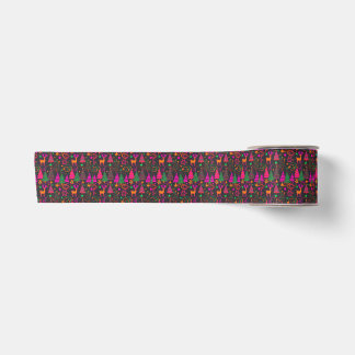 Retro farbenfrohe Weihnachtsbaumen Satinband