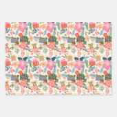 Retro-farbenfrohe Weihnachtsfeiertage Geschenkpapier Set (Vorderseite)