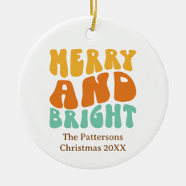 Retro farbenfrohe Weihnachtsfeiertage Keramik Ornament