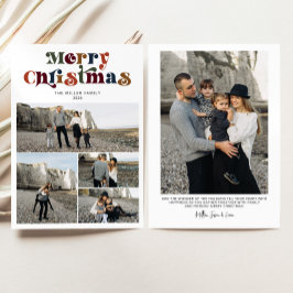 Retro farbenfrohe Weihnachtsfoto Collage Feiertagskarte