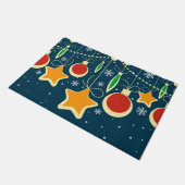 Retro farbenfrohe Weihnachtsschmuck Design Fußmatte (Schrägansicht)