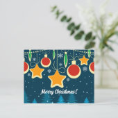 Retro Farbenfrohe Weihnachtsschmuck Design Postkar Postkarte (Stehend Vorderseite)