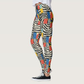 Retro farbenfrohe Zebra Block Gemusterte Leggings (Links)