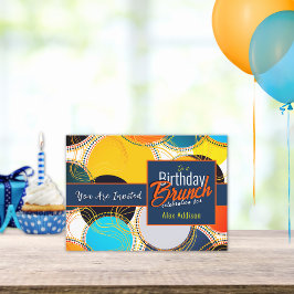 Retro farbenfroher 70er 80er Geburtstagsparty Einl Einladung