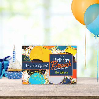 Retro farbenfroher 70er 80er Geburtstagsparty Einl Einladung