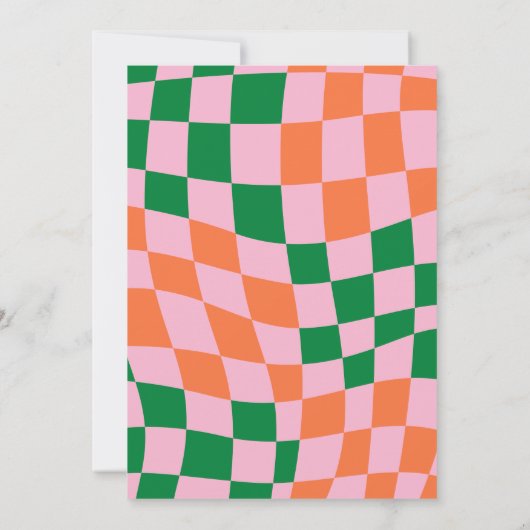 Retro farbenfroher 70er Wir sind Verlobte Engageme Einladung (Rückseite)