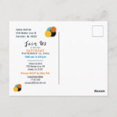 Retro farbenfroher 80er Geburtstagsfeier Ankündigu Postkarte (Rückseite)