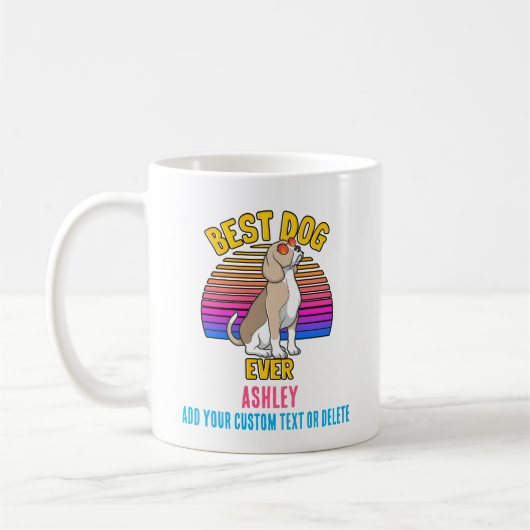Retro farbenfroher Beagle Hund Kaffeetasse (Links)