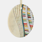 Retro farbenfroher Flügelpiano Keramikornament (Rechts)