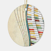 Retro farbenfroher Flügelpiano Keramikornament (Links)