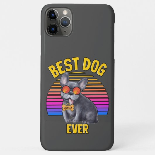 Retro farbenfroher französischer Bulldog Bester Hu Case-Mate iPhone Hülle (Rückseite)
