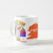Retro farbenfroher, lustiger Poodle Hund Kaffeetasse (Vorderseite Links)