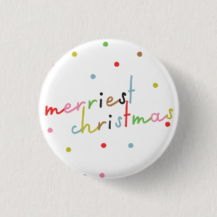 Retro-farbenfroher Polka dot Weihnachtsfeiertag Button