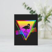 Retro Farbenfroher Regenbogen Moderner Flamingo Bi Postkarte (Stehend Vorderseite)