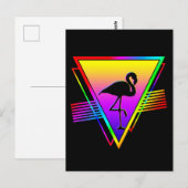 Retro Farbenfroher Regenbogen Moderner Flamingo Bi Postkarte (Vorne/Hinten)