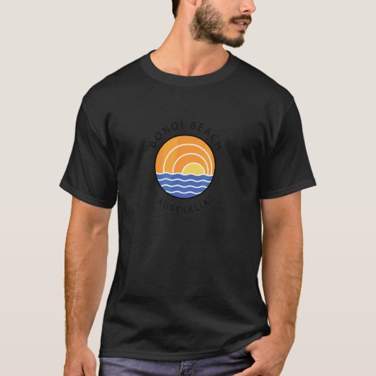 Retro farbenfroher Sonnenuntergang Bondi Beach Aus T-Shirt (Vorderseite)