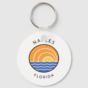 Retro farbenfroher Sonnenuntergang Neapel Florida Schlüsselanhänger